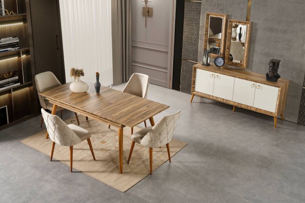 Anadolu Yemek Odası Ceviz - Krem