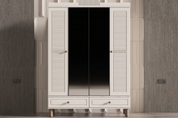 Verona Beyaz 4 Kapılı Dolap