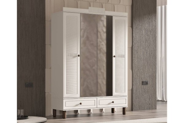 Verona Beyaz 4 Kapılı Dolap